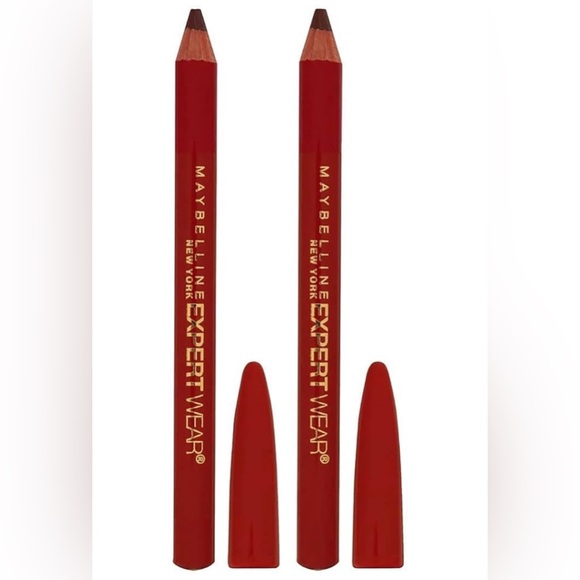 NWT Maybelline Expert Wear Twin Eye and Brow Wood Pencils Dark Brown - Picture 2 of 2